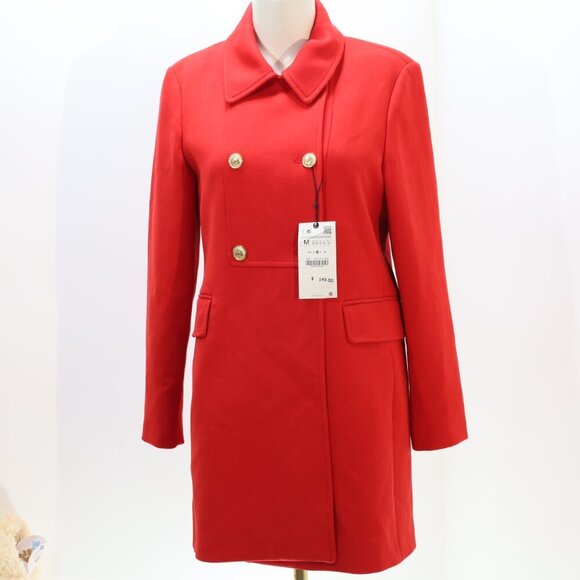 ZARA Buttoned Tailored Coat SIZE M NWT - Picture 5 of 5